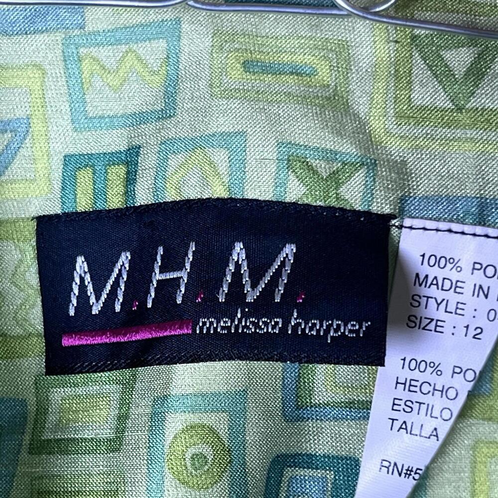 HMH Melissa Harper Green Lightweight Geometric Print Jacket. EUC Size 12 - Picture 5 of 9